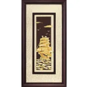 開運陶源 雅鑑鑫品 【高昇系列-一帆風順】帆船 純金金箔畫 81 x 42cm