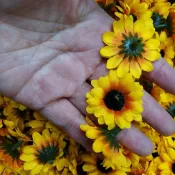【材料王批發｜台灣現貨】向日葵花頭 人造向日葵｜3公分｜人造花 仿真花 花頭