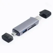 【Songwin】六合一OTG讀卡機 USB3.0(支援Windows/macOS/安卓/蘋果Type-c接口)