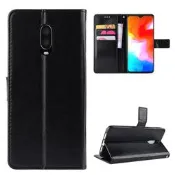 適用一加6T皮套OnePlus 6T翻蓋手機殼1+6T瘋馬紋錢包插卡式商務保護套