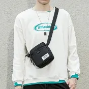 【LEESA】側背小包\肩背包\黑色帆布包\男生包包\斜背包\側背包\帆布包\男朋友生日禮物\小 