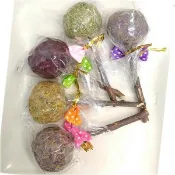 ε鼠兔人間◢ 高纖花香 牧草磨牙棒棒糖 天然牧草球 鼠兔磨牙益智玩具 倉鼠|兔子|龍貓|八齒鼠