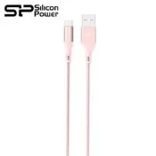 現貨含發票*公司貨 SP廣穎 Micro-B 100cm 2.4A 二合一編織傳輸充電線(粉紅色)      2.4A超