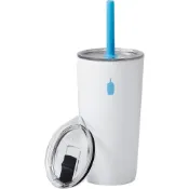 (店+)【Blue Bottle Coffee】Blue Bottle Coffee 通勤吸管保溫杯 16oz 473ml 藍色/白色/透明隨行杯 不鏽鋼真空保冷保溫