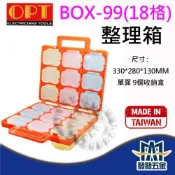 (店+)❰發發五金❱ OPT BOX-99 18格零件箱 透明盒 工具箱 收納盒 組合式 手提工具盒 台灣製 原廠貨含稅
