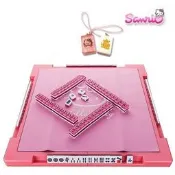 新品25MM迷你麻將 hello Kitty卡通水晶麻將 迷你旅行帶桌子 送U型尺