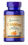 【天然小舖】Puritan's Pride Vitamin C-1000 維他命C +生物類黃酮和玫瑰果 100顆