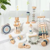 喜挖2店 【喜挖】木質兒童玩具敲打類樂器 小號沙錘子手拍鼓樂器 敲琴搖鈴音樂套裝
