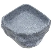 P老闆水族~YS-703L 大水盤 角落 三角 餵食水盆 爬蟲 寵物 陸龜 蜥蜴 守宮 盆 爬蟲餵食盤 兩棲 岩石造型
