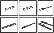 圓夢工廠 賓士 C W204 C43 C63 BRABUS 6.3 AMG  V8 BITURBO 消光黑 字標字貼車標