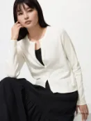 【UNIQLO】女裝 紋理開襟外套(長袖) 484939