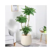 (店+)大口徑圓形塑料花盆加厚吹塑仿水泥大型綠植盆栽盆客廳花卉裝飾盆