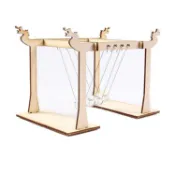 【國王玩具】科技小製作 木製 3D拼圖 慣性原理 牛頓擺 生活科技 科學實驗 科學玩具 教育 DIY 拼裝 自行組裝