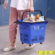 嚴選便攜超市拉桿購物籃手拉小推車購物筐手提買菜拿快遞購物車子