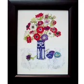 開運陶源 【豔麗大發】柔美系列  花 世界名畫 掛畫  38x32cm 招桃花