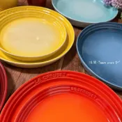 Le Creuset 餐盤 圓盤22 新采和風 閃亮黃 櫻桃紅 火焰橘 淡粉紅 薄荷綠 薔薇粉 水手藍 日本熱銷
