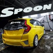 高品質 汽車貼紙SPOON後档貼新飛度GK5新思域SI改裝車貼紙裝飾反光車身貼