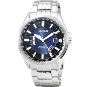 【CITIZEN 星辰】ECO-DRIVE藍寶石光動能電波錶-藍 / CB0011-69L