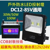 DC直流12V 24V 48V投射燈LED投光燈COB照射燈 戶外防水照明燈30W 50W 100W泛光燈探照燈室外白光