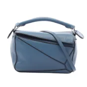 【DOKODEMO】【二手】 LOEWE Puzzle Bag 迷你藍色皮革女士手提包
