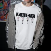 FXXK OFF MAN 短袖T恤 白色 日本大阪玩翻Glico非固力果裸體道頓堀東京趣味幽默爆笑