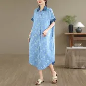 [韓國K.W.]韓國空運薄丹寧迷漾性感寬鬆牛仔拼接背心洋裝(小香風/輕量涼感/背心裙/休閒/日系/通勤/渡假)