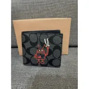 全新*現貨實拍正品COACH美國 outlet款 經典熱賣款 機器人🤖 壓紋對折皮夾 短夾
