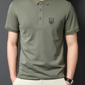 烏克蘭刺繡三叉戟Polo衫 | 烏克蘭製造