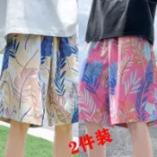 衝浪短褲 海灘褲 沙灘褲 渡假褲 游泳褲 速乾 運動休閒短褲 沙灘短褲男夏季薄款美式外穿涼感運動褲子大碼寬鬆休閒五分大褲