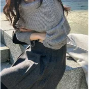 臻選時刻 【加厚毛呢】百褶裙 半身裙 A字裙 半裙 秋冬裙 高腰裙 中長裙 百褶設計 垂感面料 顯瘦遮肉 氣質通勤 2025新款 高端歐貨