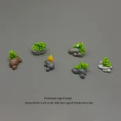 苔蘚微景觀創意石頭小草樹脂擺件工藝品生態瓶園藝盆景裝飾品配件可開發票✅【大同小藝】🔥臺灣出貨🔥