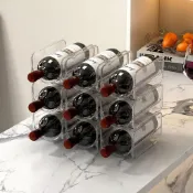 紅酒展示架 紅酒收納架 葡萄酒架 酒吧檯 酒架置物架家庭調酒吧檯桌面小酒櫃白酒洋酒紅酒分層收納放置架子