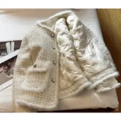 皮草外套 ❤️水貂絨外套氣質小香風羽絨服外套女冬季年時尚仿水貂毛減齡顯瘦羽絨上衣 女生毛毛外套 狐狸毛外套 貂皮大衣 H
