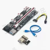 老廠黑金剛USB3.0加強版pci-e顯卡1X轉16X延長線轉接線防燒保護【亞德機械五金家居】