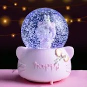 🙌限時下殺🙌hellokitty凱蒂貓KT八音盒音樂盒水晶球擺件兒童閨蜜女生生日禮物
