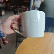 【臺灣24H】星巴克杯子店內店用杯茶杯馬克杯杯白色經典浮雕logo陶瓷水杯