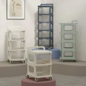 星光精品館 【多功能滑輪】手推車置物架 收納櫃 層架 移動式收納 多層置物架 廚房收納 浴室收納 書桌收納 雜物收納 帶輪設計 輕鬆移動 免工具安裝