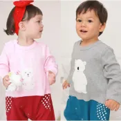 (店+)【Baby 童衣】兒童長袖連身衣 男女童絨毛動物側開扣連身服 男女寶寶外出連身裝 70004