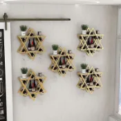 高品質🌟熱銷 葡萄酒櫃 紅酒櫃 酒櫃 北欧壁挂红酒架悬挂酒柜酒庄墙上葡萄酒架洋酒杯架铁艺装饰展示架 展示櫃 網紅小酒櫃