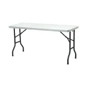 (店+)【勇氣盒子】台灣製造 多用途塑鋼折合桌 白色 152 x 60.5 cm(戶外休閒桌 露營桌 會議桌 摺疊桌 萬用工作桌)
