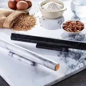 大理石直式麵棍 30cm 開酥翻糖/餃皮派皮/烘焙器具/防霉耐用