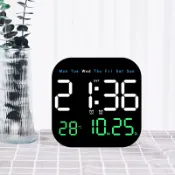 千織屋 新品 多功能時鐘 LED電子鐘 客廳清新掛鐘 可掛可立兩用鐘錶 萬年曆 鬧鐘溫度計