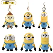 臺灣現/貨環球小黃人公仔神偷奶爸掛件TIM熊毛絨玩偶鑰匙扣包包掛飾女迷你