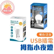 [晨曦小舖] USB小夜燈 迷你LED燈泡 隨身照明燈 暖白光 正白光 USB插電燈 1W小夜燈