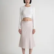 Satin Fishtail Skirt - Pink | 沙丁緞面魚尾裙 - 香檳粉