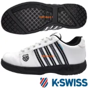鞋大王K-SWISS 06781-173 白×黑 皮質休閒運動鞋【防水、防污、止滑，有12號】161K 加贈襪子