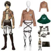 免運加急🌸 進擊的巨人cos服 調查兵團隊艾倫三笠兵長制服尼外套衣服黑色披風 cosplay 角色扮演