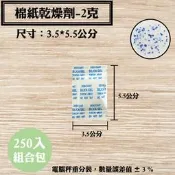【棉紙乾燥劑，2克，250 入/袋】飾品、皮件、3C產品、除濕、除溼劑、防潮箱，台灣製造SGS檢測合格乾燥包