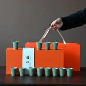 雅集嚴選 陶瓷茶具 紅嶽越窯青瓷影雕十二生肖茶杯 陶瓷主人杯 高檔茶具 聞香杯 品茗杯