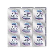 【Durex 杜蕾斯】AIR輕薄幻隱潤滑裝衛生套9盒(共27入 保險套/衛生套/安全套/避孕套/避孕)